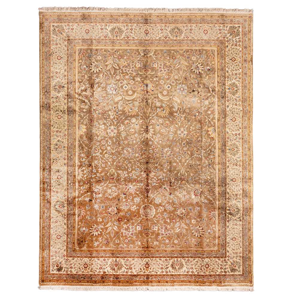 Lot 44 - A fine part silk Indo-Tabriz carpet