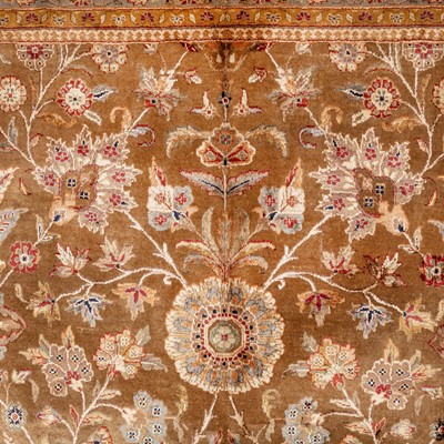 Lot 44 - A fine part silk Indo-Tabriz carpet