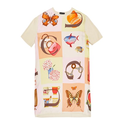 Lot 391 - Gucci Yellow Scarf Front Knit Dress - Size L