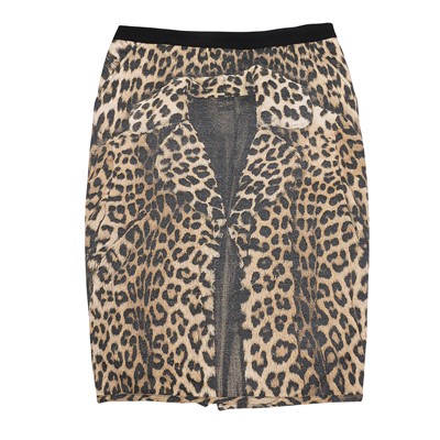 Lot 401 - Jean Paul Gaultier Beige Leopard Print Skirt - Size 44