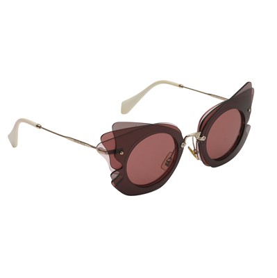 Lot 437 - Miu Miu Purple Layered Butterfly Sunglasses