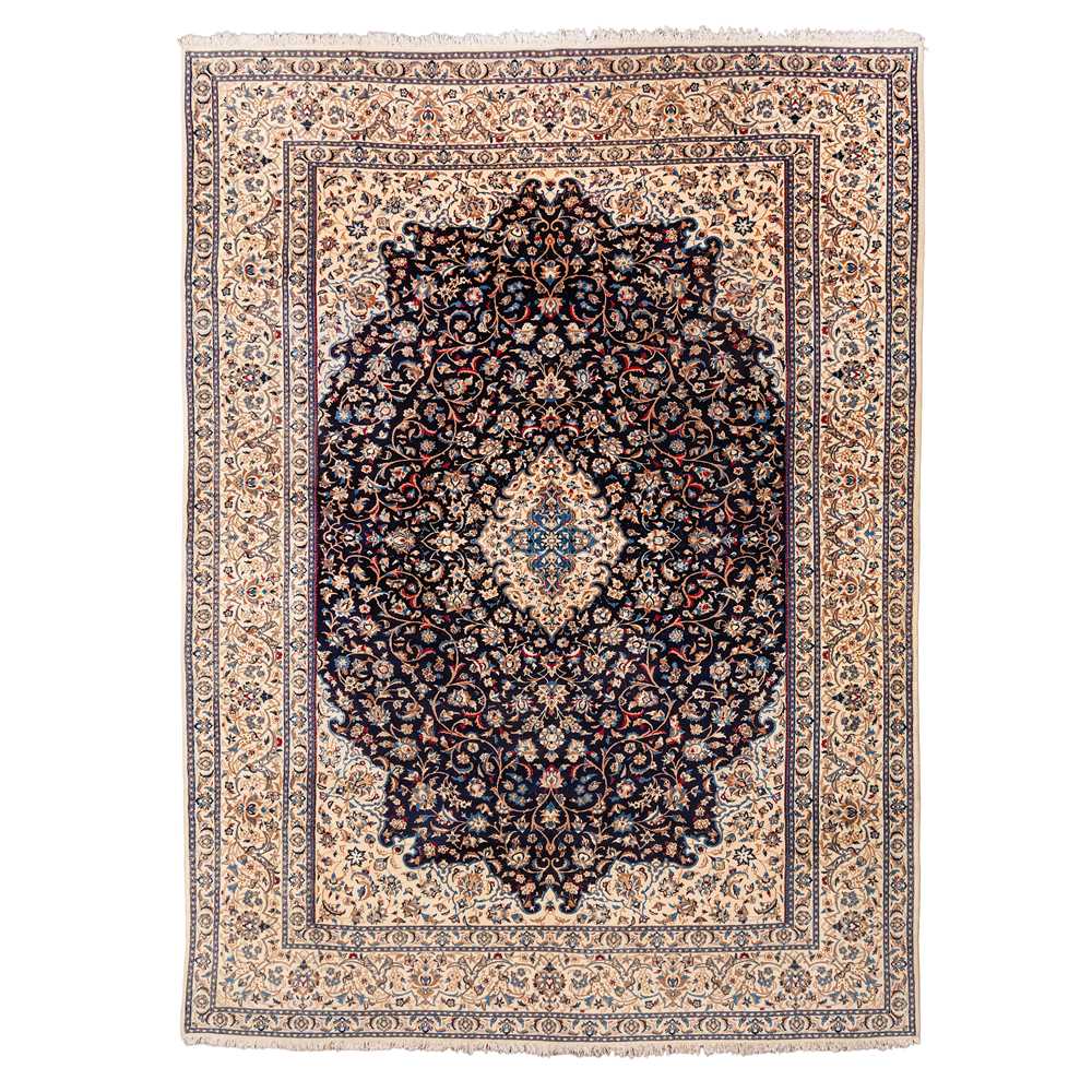 Lot 45 - A very fine part silk Nain carpet, central Persia