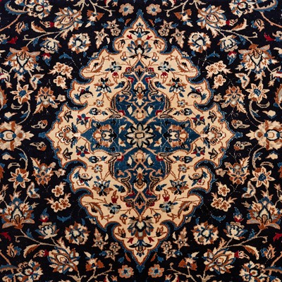 Lot 45 - A very fine part silk Nain carpet, central Persia