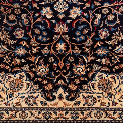 Lot 45 - A very fine part silk Nain carpet, central Persia