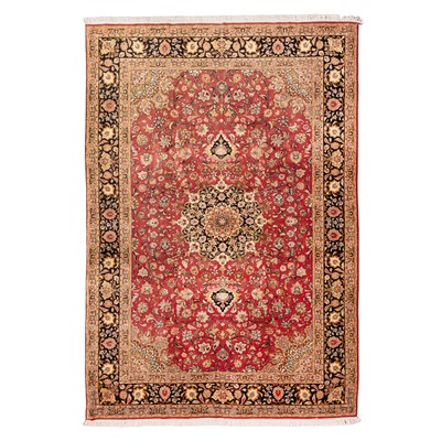 Lot 16 - A fine part silk Tabriz carpet, north-west Persia