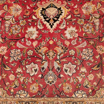 Lot 16 - A fine part silk Tabriz carpet, north-west Persia