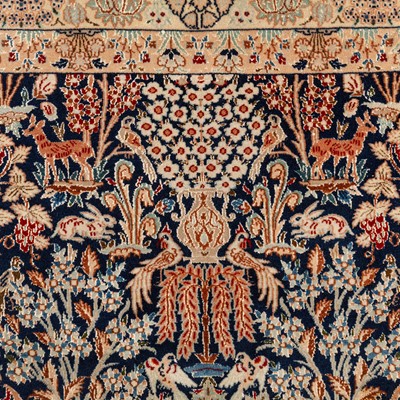 Lot 66 - A fine part silk Nain carpet, central Persia
