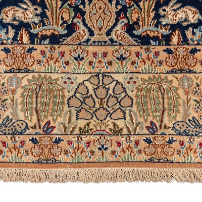 Lot 66 - A fine part silk Nain carpet, central Persia