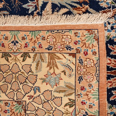 Lot 66 - A fine part silk Nain carpet, central Persia