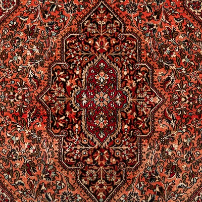 Lot 17 - An extremely fine silk Qum rug, central Persia