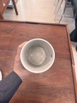 Lot 3 - A Chinese blue and white brush pot, bitong, Qing dynasty, Kangxi period