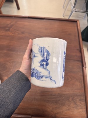 Lot 3 - A Chinese blue and white brush pot, bitong, Qing dynasty, Kangxi period