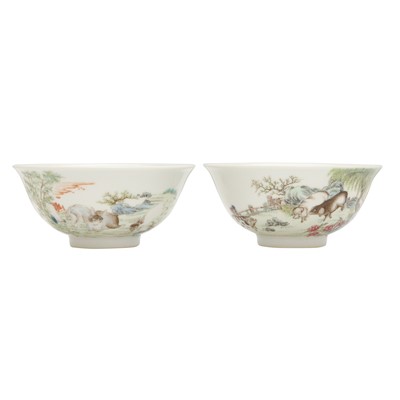 Lot 436 - Two Chinese qianjiang-enamelled bowls, Republic period