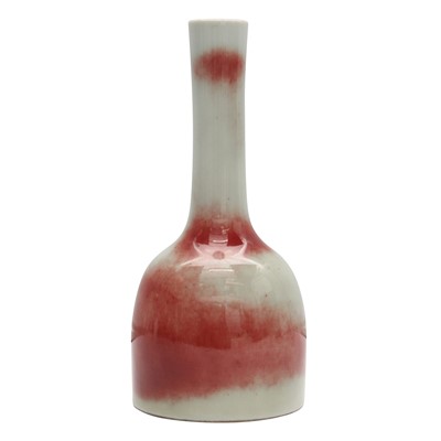 Lot 78 - A Chinese copper-red-splashed 'peachbloom' mallet vase, Qing dynasty, 18th/19th century