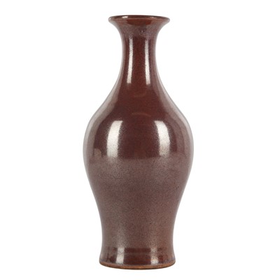 Lot 664 - A Chinese monochrome cafe-au-lait-glazed vase, 19th-20th century