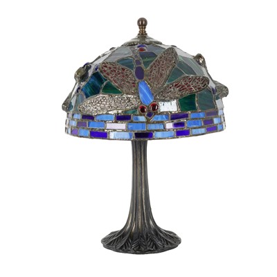 Lot 273 - A Tiffany style dragonfly table lamp