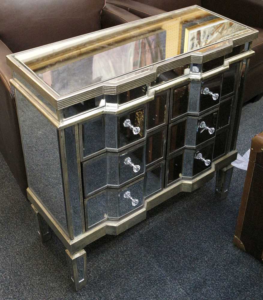 Lot 804 - A mirrored chest of drawers, Venetian style...