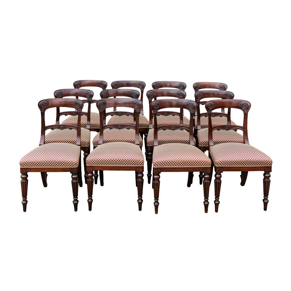 Lot 35 - A Set of Twelve Regency Mahogany dining chairs, attributed to Gillows of Lancaster