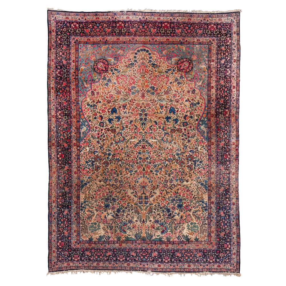 Lot 67 - An antique Kirman Laver carpet, south Persia