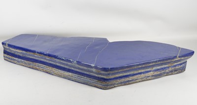 Lot 153 - A unusually large lapis lazuli monolithic slab...