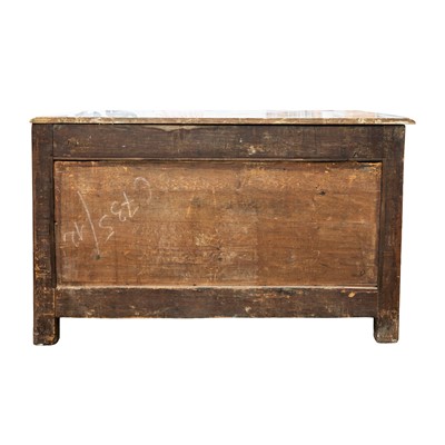 Lot 18 - A Louis XV marble topped crossbanded kingwood commode, circa 1770