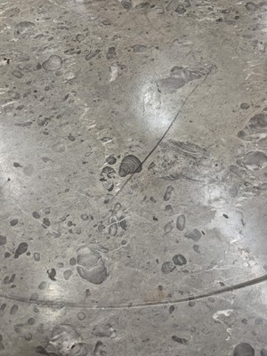 Lot 13 - A French empire style marble topped gueridon