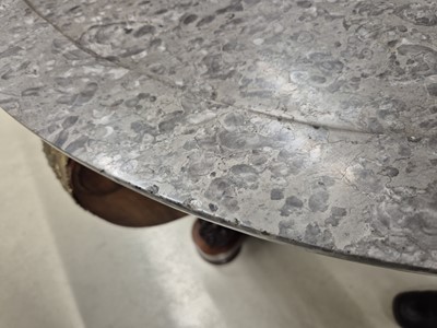 Lot 13 - A French empire style marble topped gueridon