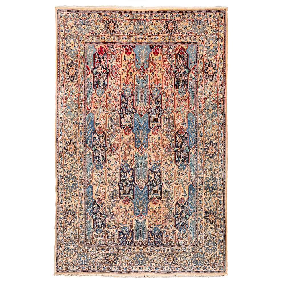 Lot 71 - A fine part silk Nain carpet, central Persia