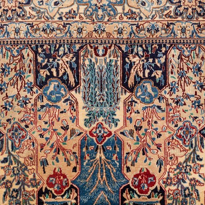 Lot 71 - A fine part silk Nain carpet, central Persia