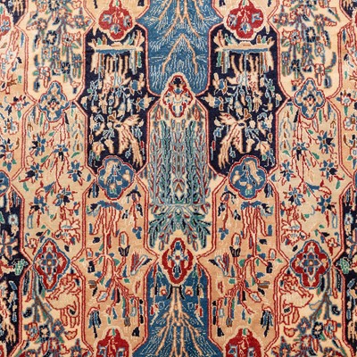 Lot 71 - A fine part silk Nain carpet, central Persia