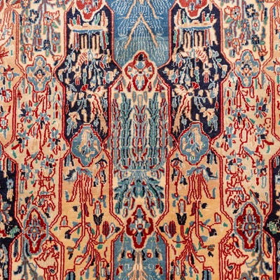 Lot 71 - A fine part silk Nain carpet, central Persia