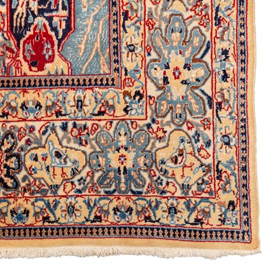 Lot 71 - A fine part silk Nain carpet, central Persia