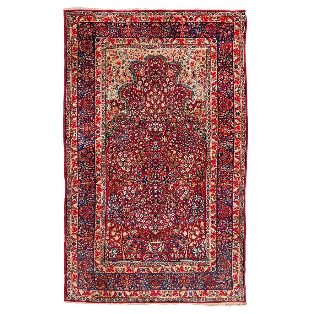 Lot 22 - A fine Kirman prayer rug, south Persia