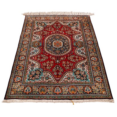 Lot 23 - An extremely fine silk Qum rug, central Persia