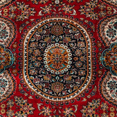 Lot 23 - An extremely fine silk Qum rug, central Persia