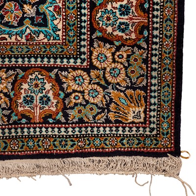 Lot 23 - An extremely fine silk Qum rug, central Persia
