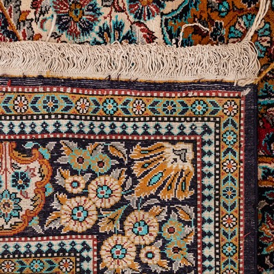 Lot 23 - An extremely fine silk Qum rug, central Persia