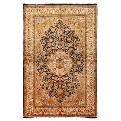 Lot 32 - A very fine silk Qum rug, central Persia