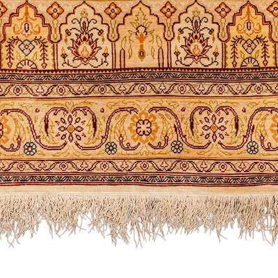 Lot 69 - A very fine silk Hereke prayer rug, Turkey
