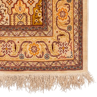 Lot 69 - A very fine silk Hereke prayer rug, Turkey