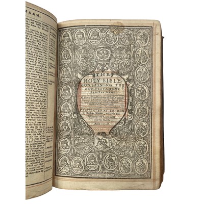 Lot 15 - [Bible, English] Four works bound in one, Bigg Wither family of Manydown