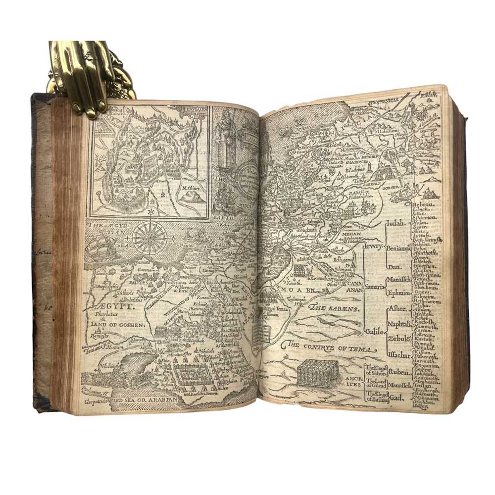 Lot 15 - [Bible, English] Four works bound in one, Bigg Wither family of Manydown
