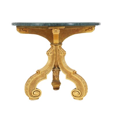 Lot 255 - A late 19th century Italian carved giltwood guéridon table