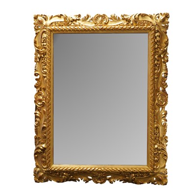 Lot 68 - A large late 19th Century Baroque carved giltwood and gesso Florentine style mirror