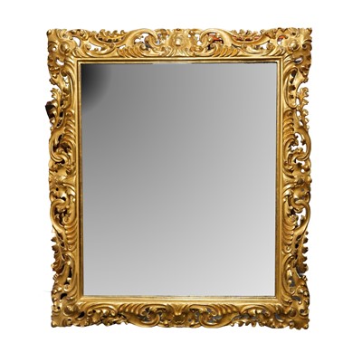 Lot 67 - A late 19th century carved giltwood baroque style Florentine mirror