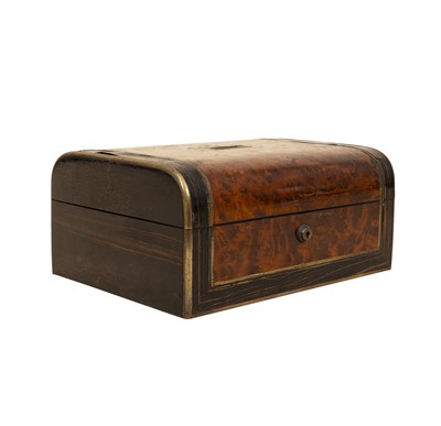 Lot 425 - A Victorian burr walnut and coromandel wood fitted box