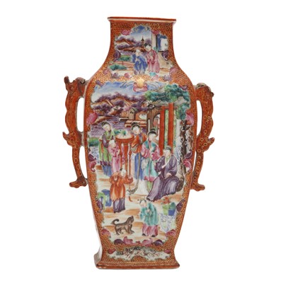 Lot 183 - A Chinese famille-rose export 'figural' vase, Qing dynasty, 19th century