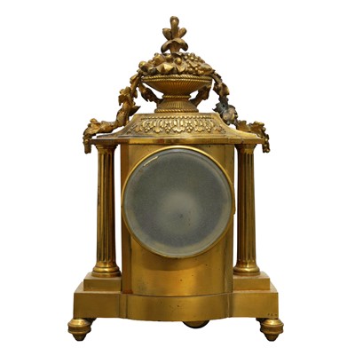 Lot 48 - A French Louis XVI style gilt bronze mantel clock