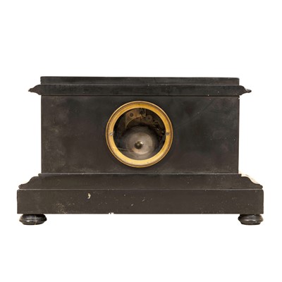 Lot 50 - A French slate and marble mantel clock