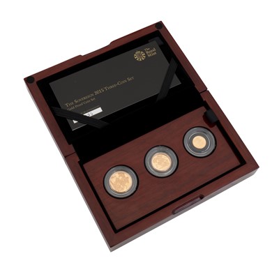 Lot 326 - GB 22ct Gold Coin- Royal Mint 2015 Proof Three Coin Sovereign Set
